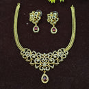 Lucentarts Jewellery Gold Plated American Diamond Necklace Set