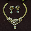Lucentarts Jewellery Gold Plated American Diamond Necklace Set