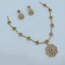 Lucentarts Jewellery Gold Plated American Diamond Necklace Set