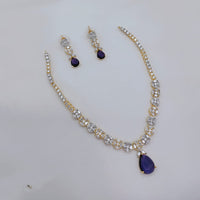 Lucentarts Jewellery Designer American Daimond Necklace Set for Women