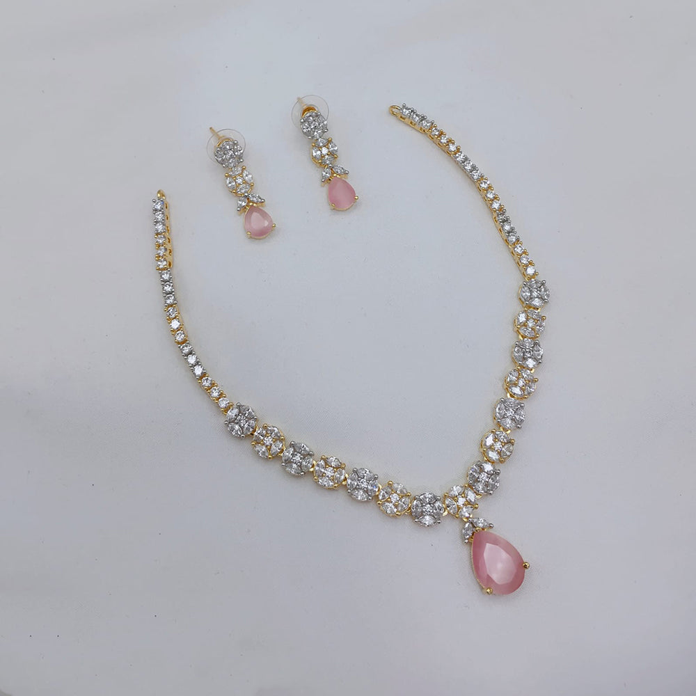 Lucentarts Jewellery Designer American Daimond Necklace Set for Women
