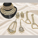 Lucentarts Jewellery Premium Austrain Stone And Beads Semi Bridal Necklace Set for Women