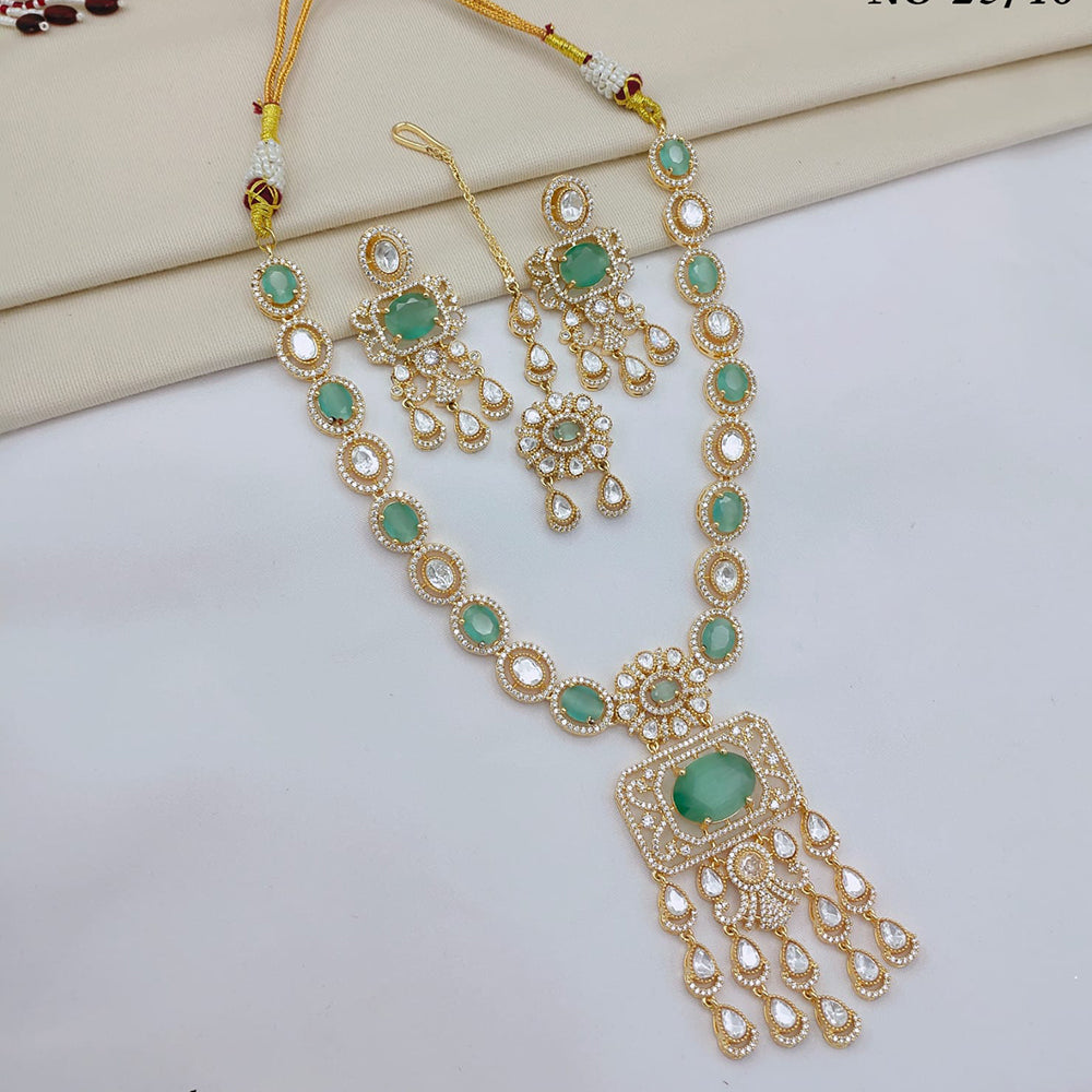 Lucentarts Jewellery Luxury Polki Kundan And American Diamond Necklace Set