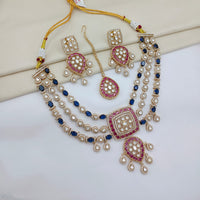 Lucentarts Jewellery Luxury Polki Kundan And American Diamond Necklace Set