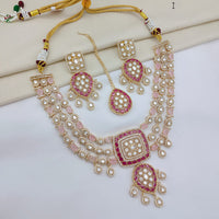 Lucentarts Jewellery Luxury Polki Kundan And American Diamond Necklace Set