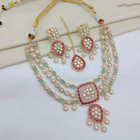 Lucentarts Jewellery Luxury Polki Kundan And American Diamond Necklace Set