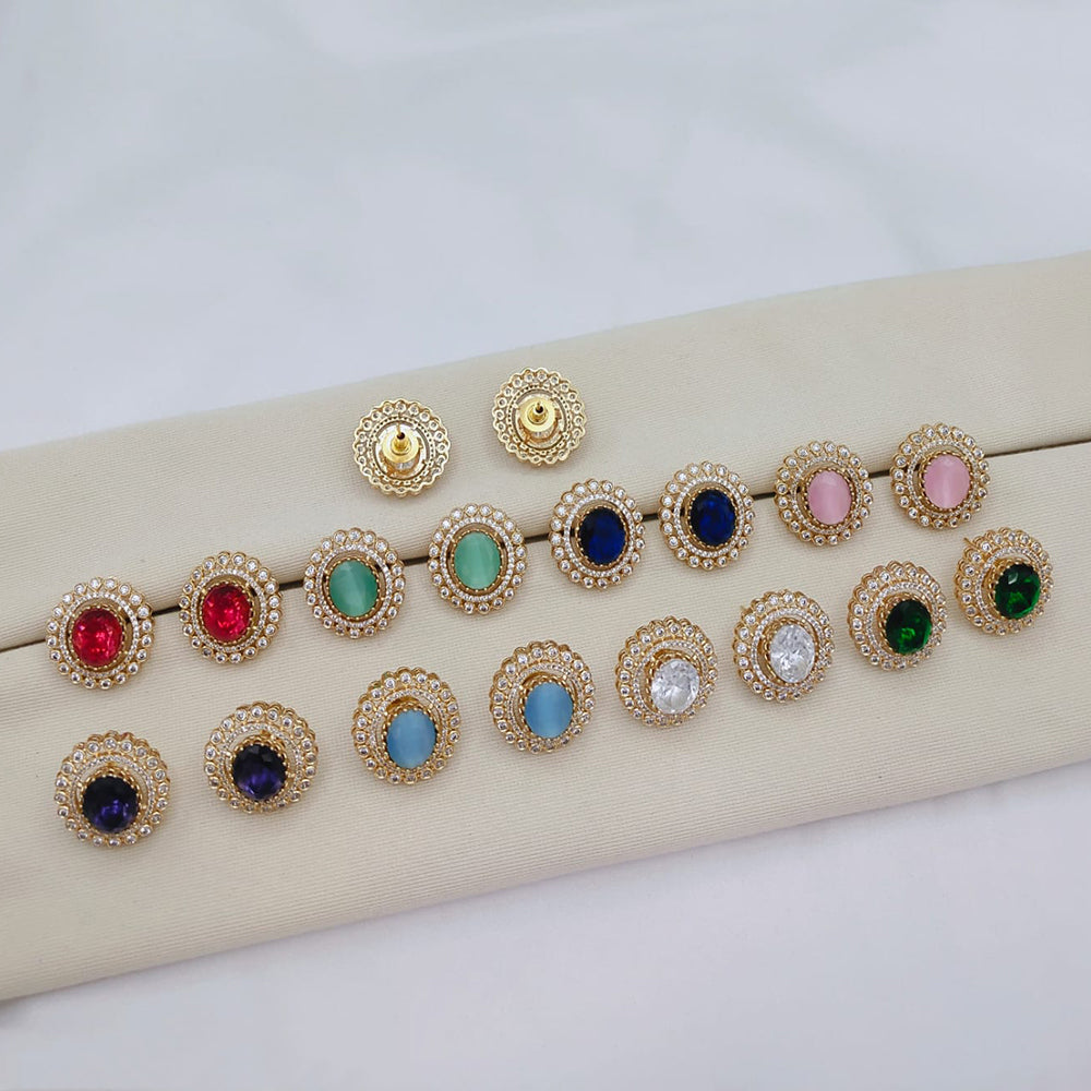 Lucentarts Jewellery Beautiful American Diamond Studs Earrings 