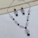 Lucentarts Jewellery Luxury American Diamond Necklace Set