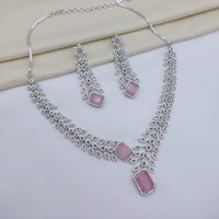 Lucentarts Jewellery Luxury American Diamond Necklace Set