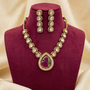 Lucentarts Jewellery Graceful Polki Kundan Stone Necklace Set