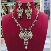 Lucentarts Jewellery Graceful Polki Kundan Stone Necklace Set