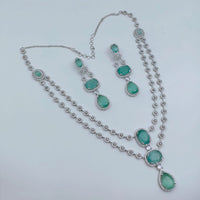 Lucentarts Jewellery Delicate American Daimond Necklace Set