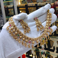 Lucentarts Jewellery Elegant Pota Stone And Pearl Necklace Set