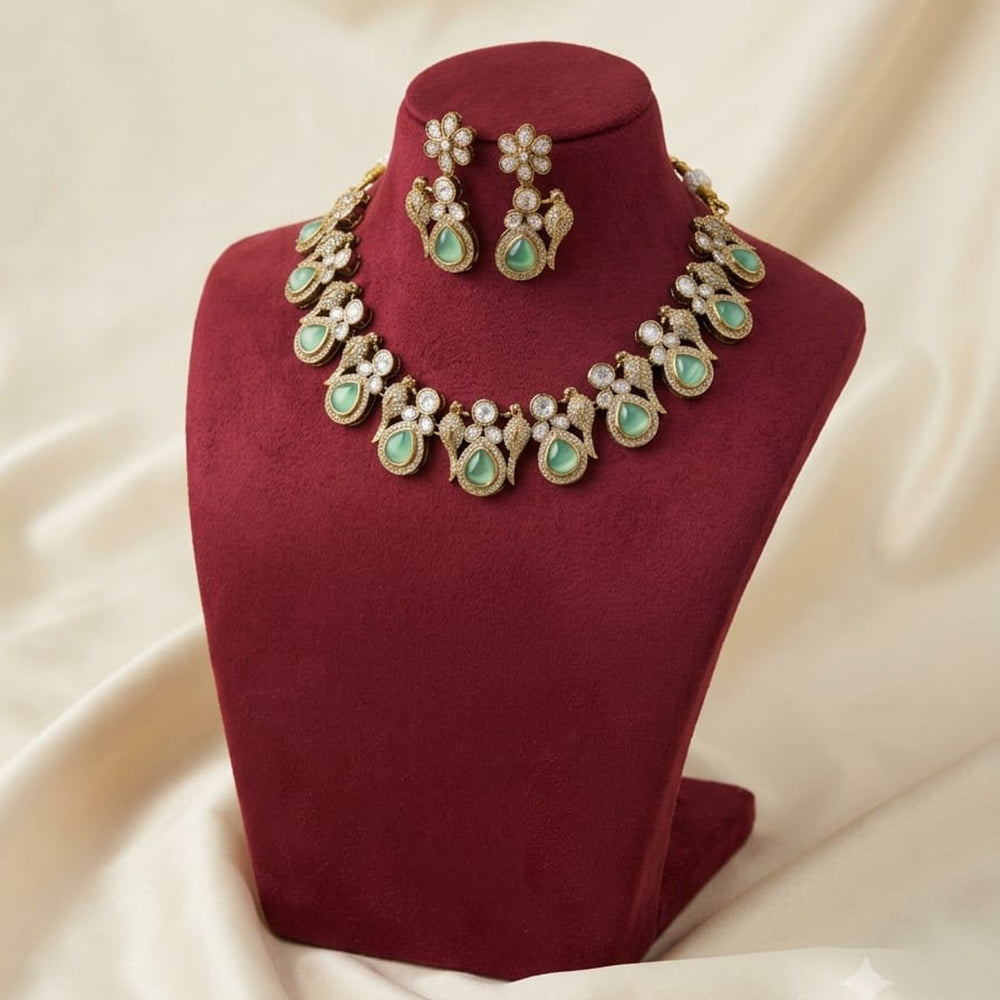 Lucentarts Jewellery Elegant Pota Stone Necklace Set