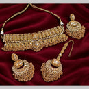 Lucentarts Jewellery Elegant Pota Stone And Pearl Choker Necklace Set