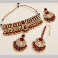 Lucentarts Jewellery Elegant Pota Stone And Pearl Choker Necklace Set