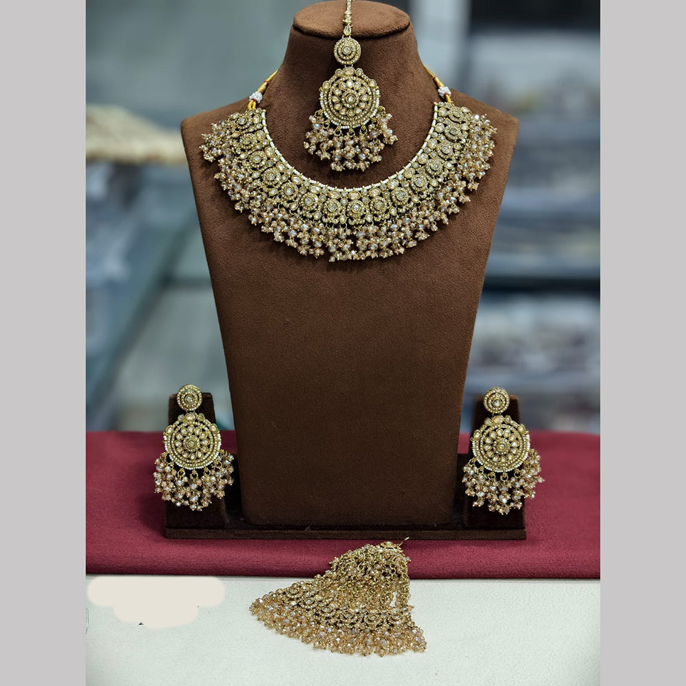 Lucentarts Jewellery Elegant Austrian Stone And Pearl Necklace Set