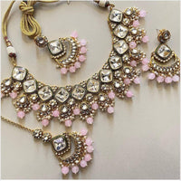 Sai Fashion Designer Kundan Stone And Beads Necklace Set