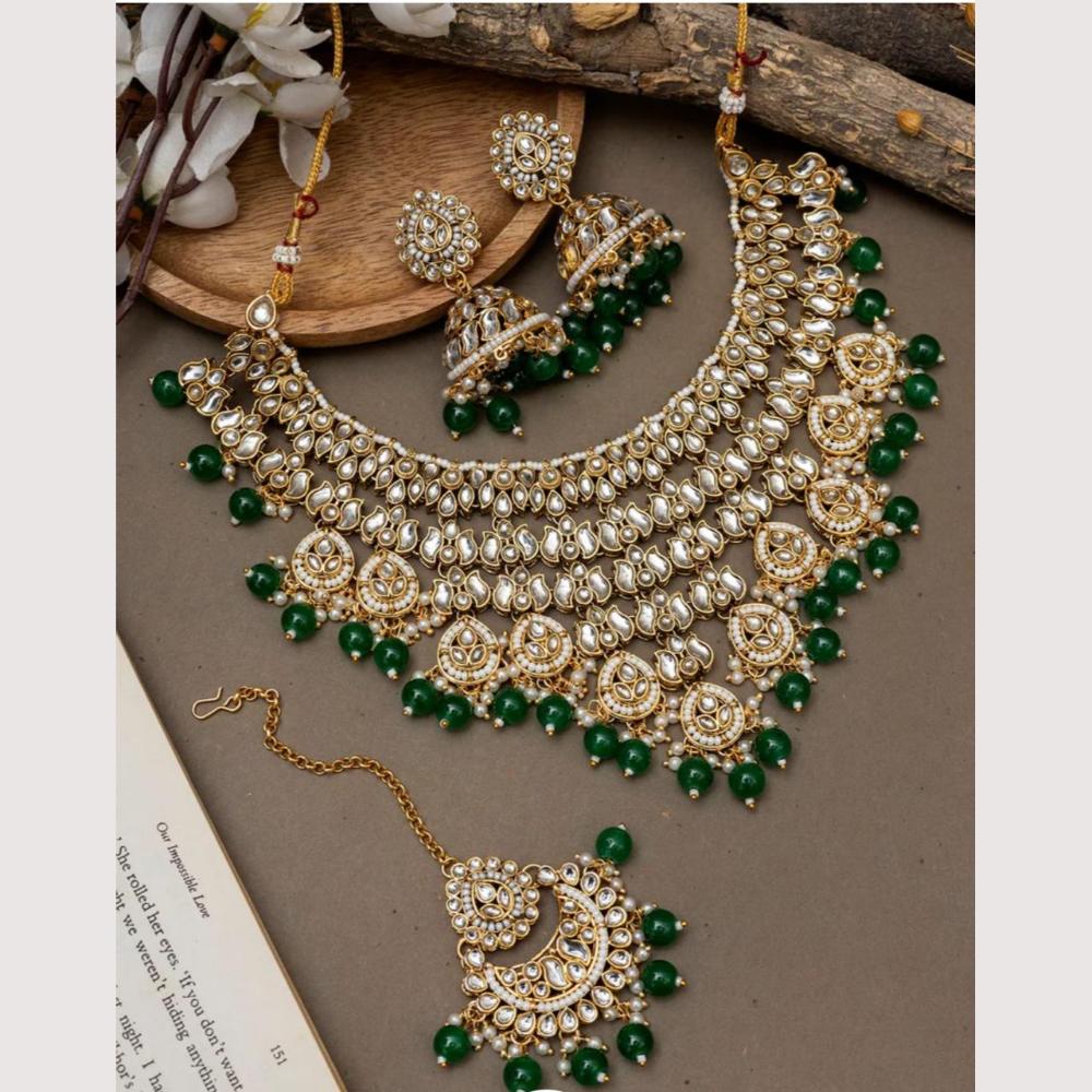 Sai Fashion Designer Kundan Stone And Beads Necklace Set