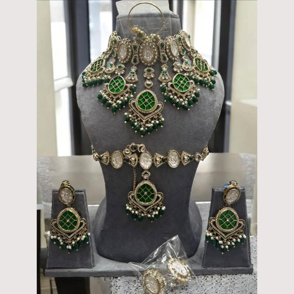 Sai Fashion Designer Kundan And Beads Semi-Bridal Necklace Set