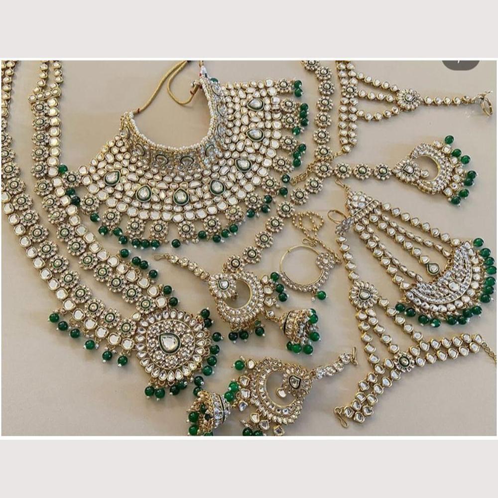 Sai Fashion Regal Kundan Stone And Beads Bridal Set