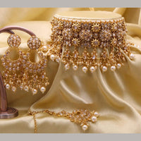 Sai Fashion Elegant Crystal Stone And Beads Choker Necklace Set