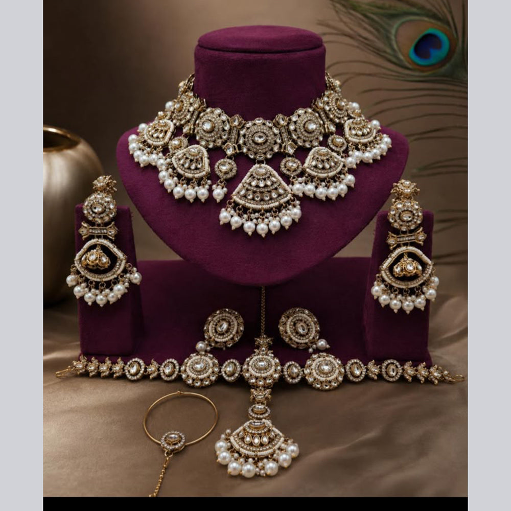 Sai Fashion Designer Kundan And Beads Semi-Bridal Necklace Set