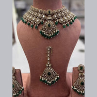 Sai Fashion Elegant Kundan Stone And Beads Choker Necklace Set