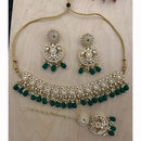 Sai Fashion Elegant Kundan Stone And Beads Choker Necklace Set