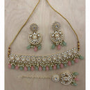 Sai Fashion Elegant Kundan Stone And Beads Choker Necklace Set