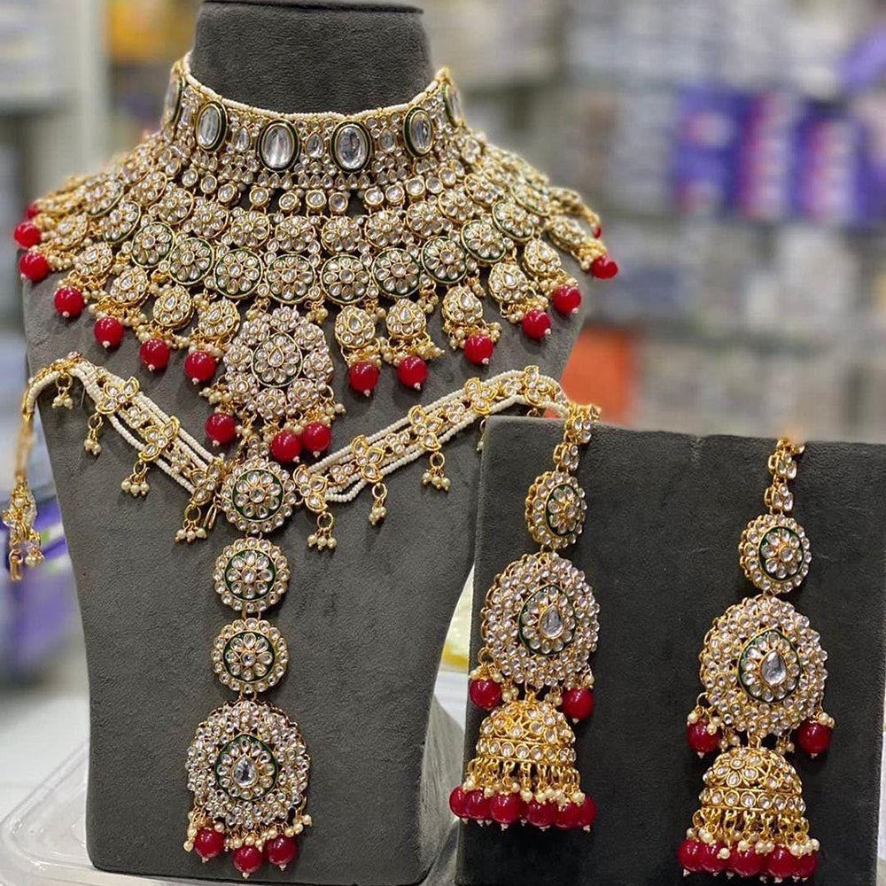 Sai Fashion Designer Kundan And Beads Semi-Bridal Necklace Set