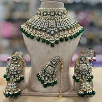Sai Fashion Elegant Kundan Stone And Beads Choker Necklace Set