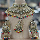 Sai Fashion Elegant Kundan Stone And Beads Choker Necklace Set