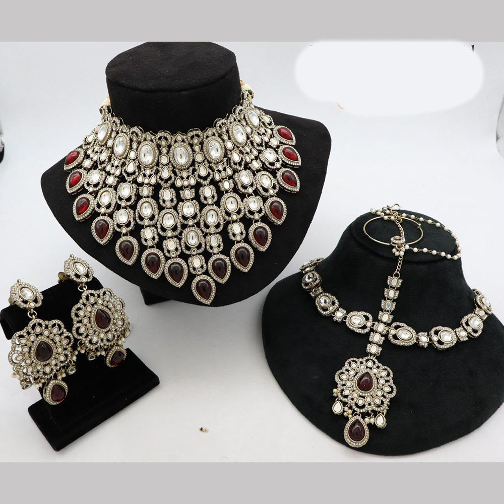 Sai Fashion Designer Crystal Stone Semi-Bridal Necklace Set
