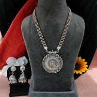 Blythediva Traditional Oxidised Plated Necklace Set