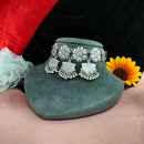 Blythediva Oxidised Vintage Style Flower Pearl Choker Necklace 