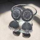 H K Fashion Oxidised Plated Jhumki Earrings