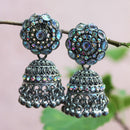 H K Fashion Oxidised Plated Jhumki Earrings