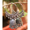 H K Fashion Oxidised Plated Jhumki Earings