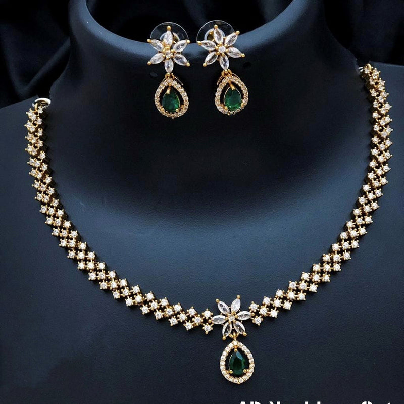 H K Fashion Gold Plated Austrian Stone Necklace Set
