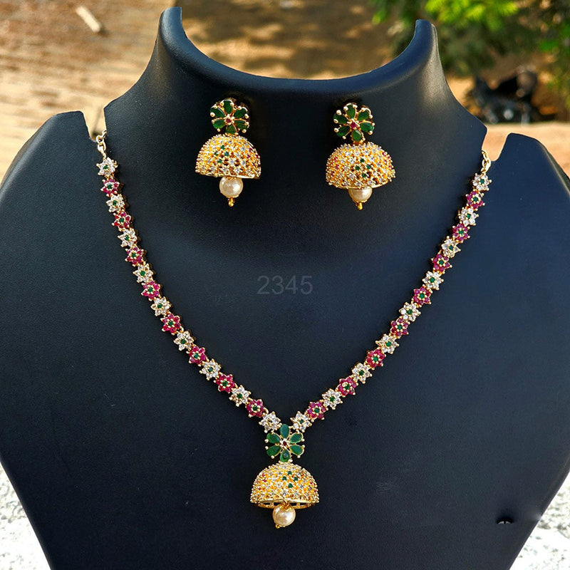 H K Fashion Gold Plated Austrian Stone Necklace Set