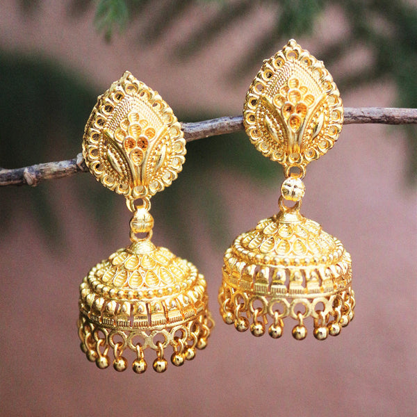 H K Fashion Gold Plated Jhumki Earrings