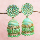 H K Fashion Gold Plated Austrian Stone And Pearls Jhumki Earrings