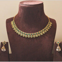 H K Fashion Gold Plated Pota Stone Necklace Set