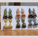 HK Fashion Gold Plated Multi Colors Jhumki Earrings Combo