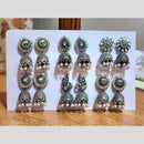 HK Fashion Oxidised Plated Jhumki Earrings Combo
