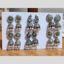 HK Fashion Oxidised Plated Jhumki Earrings Combo