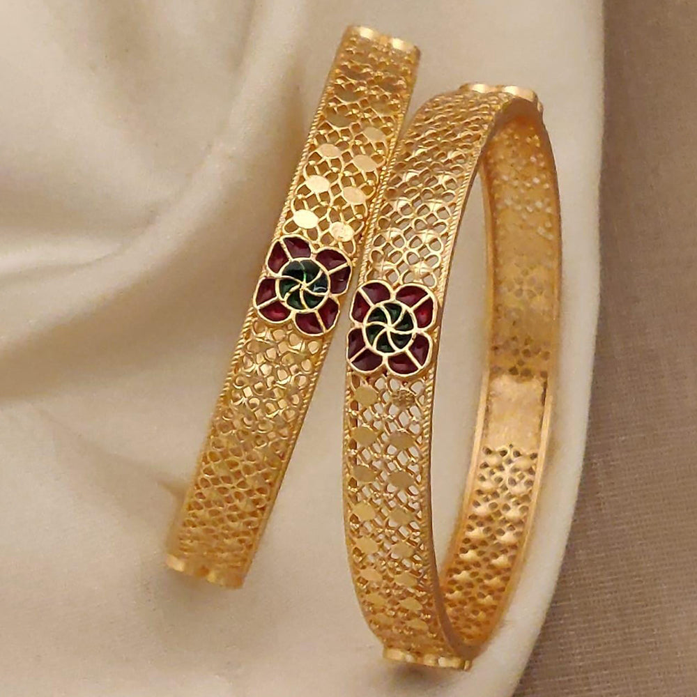 H K Fashion Premium Quality Dailywear Studded Microgold Bangles