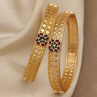 H K Fashion Premium Quality Dailywear Studded Microgold Bangles