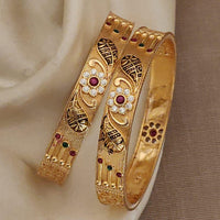 H K Fashion Premium Quality Dailywear Studded Microgold Bangles